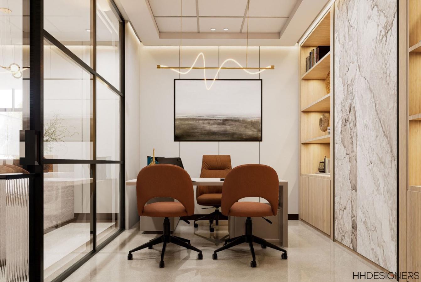 Rendering of an office in the office wing