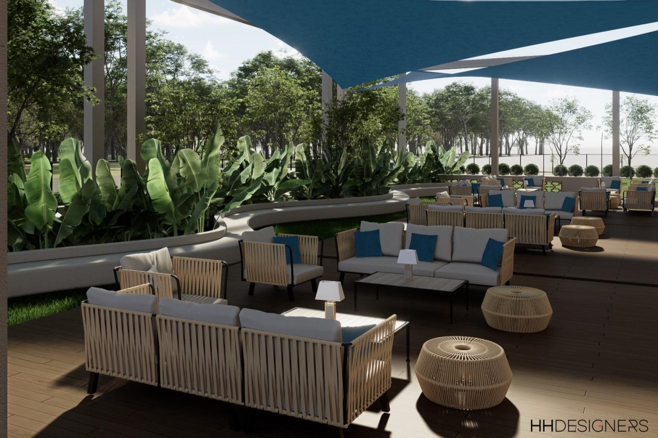 Rendering of the covered Sukkah terrace