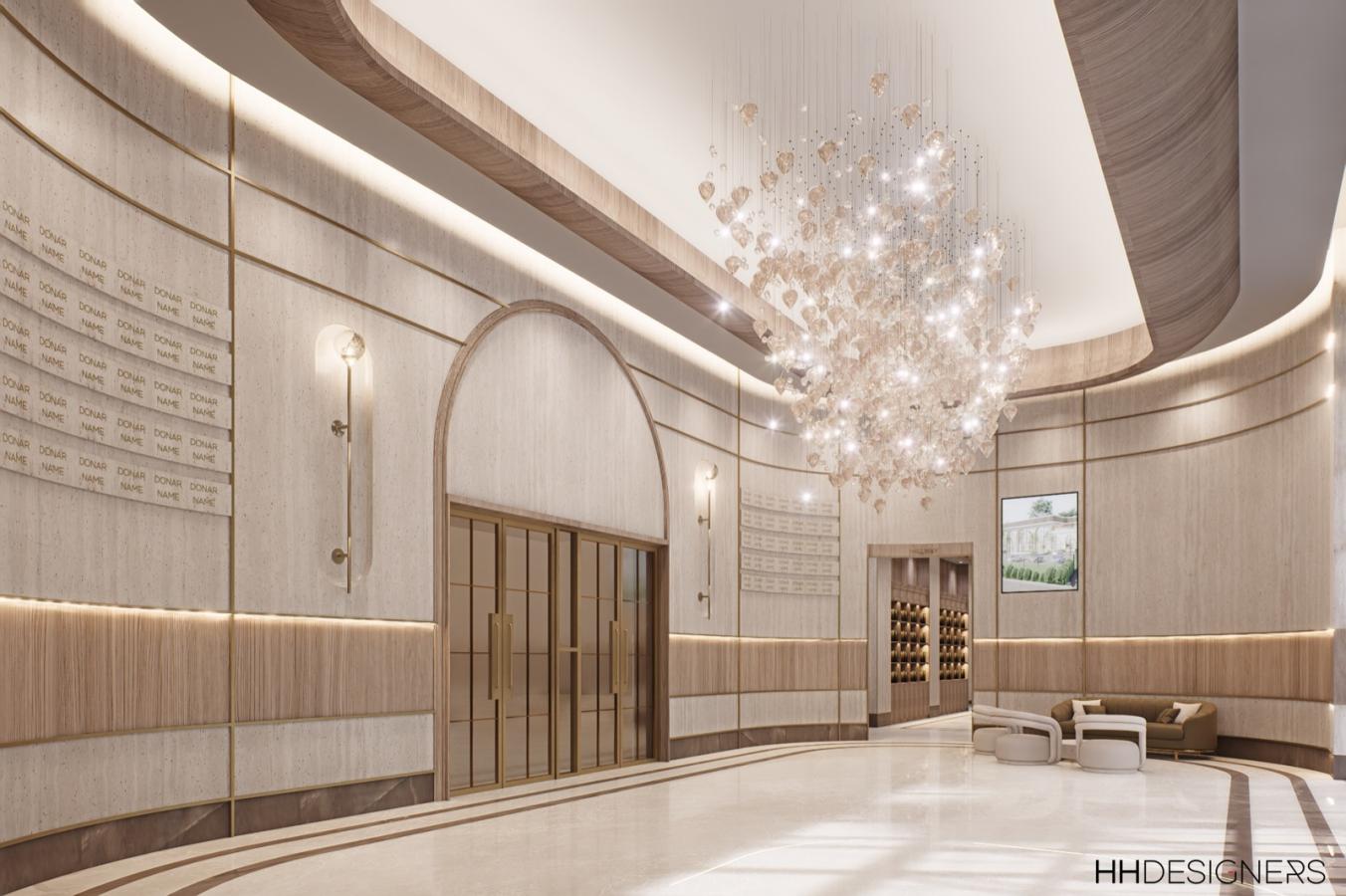 HH architectural rendering of the grand lobby
