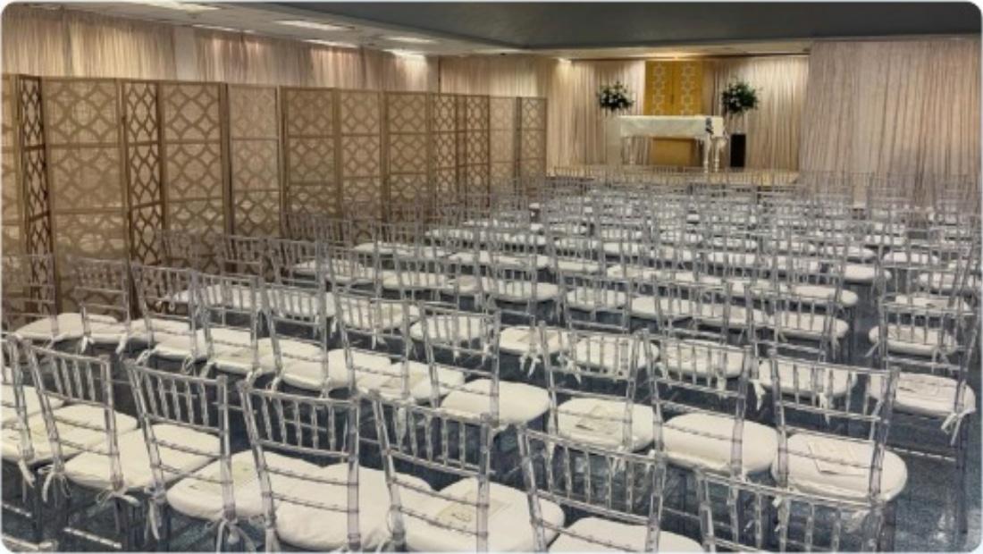 Our sanctuary prepared for Rosh Hashanah and Yom Kippur
